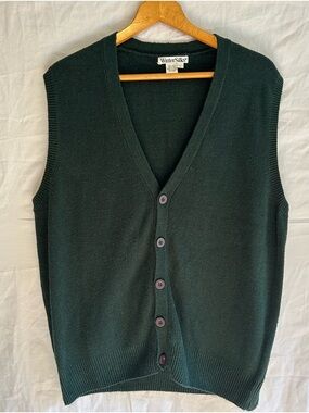 Vintage WinterSilks 100% Raw Silk Knit Button-Up Vest